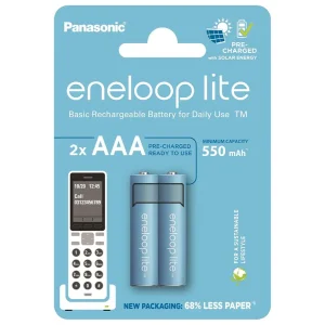 Акумулятор Panasonic Eneloop NI-MH Lite AAA 550 мАг, 2 шт., BK-4LCCE/2DCP UA